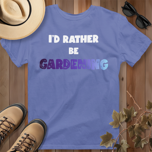 I'd Rather Be Gardening T-Shirt (Purple)