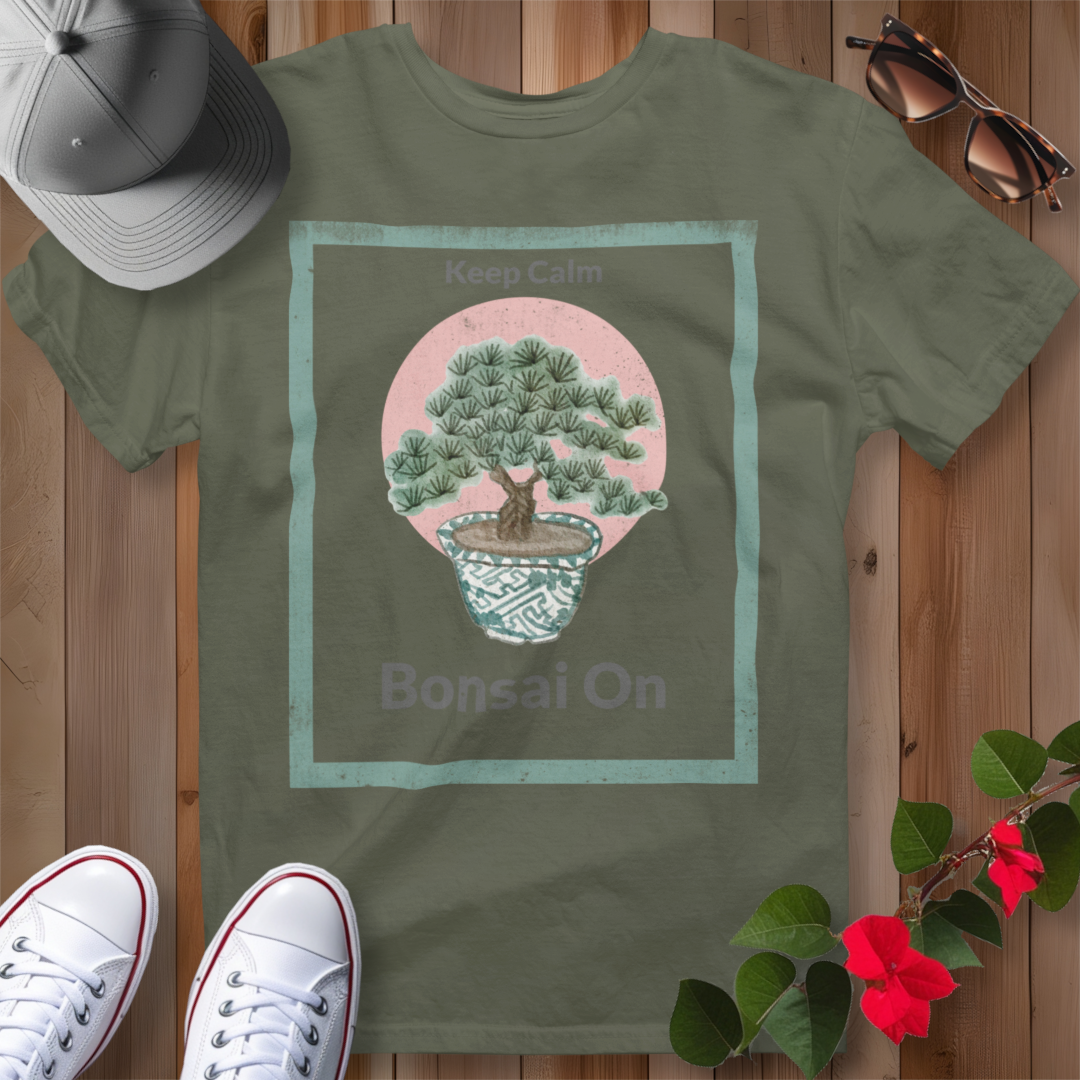 Keep Calm Bonsai On T-Shirt