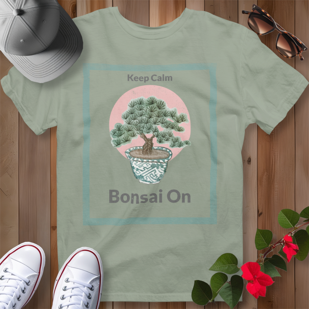 Keep Calm Bonsai On T-Shirt